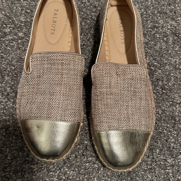 Talbots Shoes - Talbots Gold and Tan Espadrille Loafers